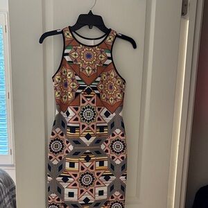 Clover Canyon Multicolor Geometric Midi Dress